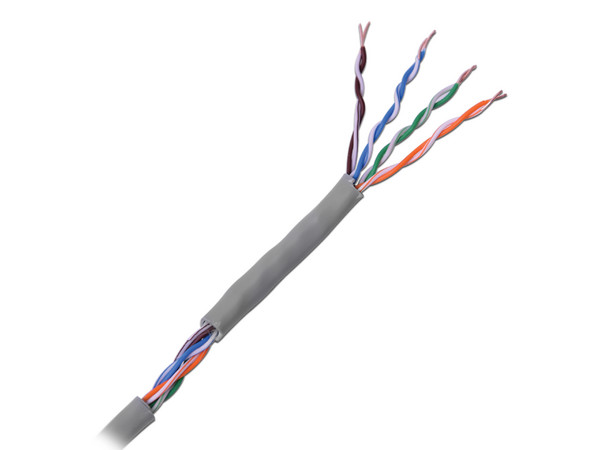 Bobina de Cable LinkedPro Cat5e, con certificaciones ETL, 100 m, Color Gris.