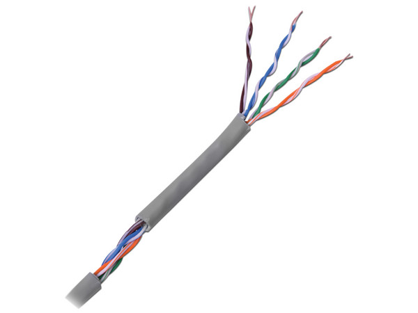 Bobina de Cable Linkedpro Cat6, 24 AWG, 100m, para aplicaciones de videovigilancia y redes de datos, uso interior. Color Gris
