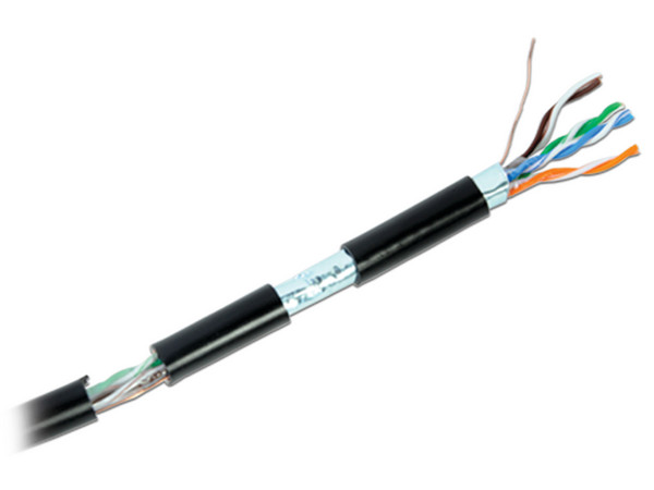 Bobina de Cable UTP Linkedpro, Cat6+, 305m, Blindado, AWG23, para exterior. Color Negro