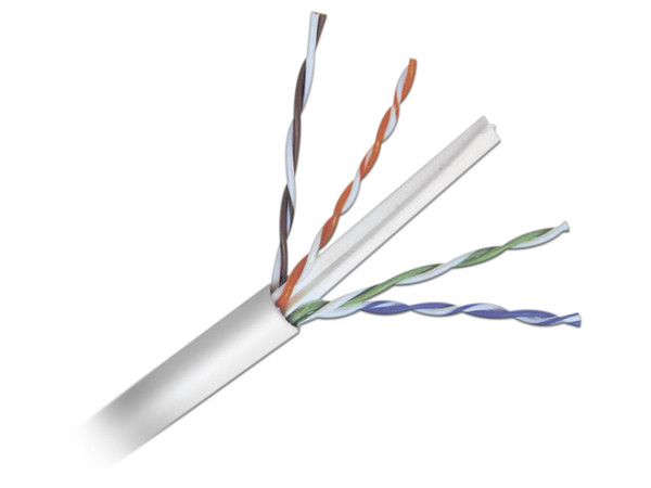 Bobina de Calbe UTP Linkedpro, Cat6+, 150m, Cobre, 23AWG, superflexible. Color Blanco