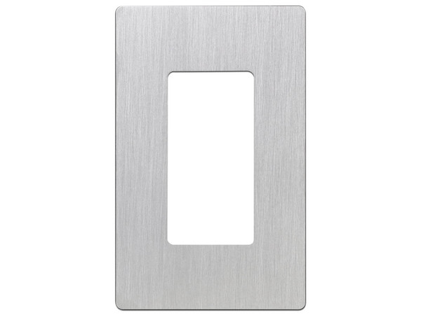 Placa de pared Lutron con 1 espacio, diseño tipo metálico, para atenuador, apagador ó control remoto inalámbrico.