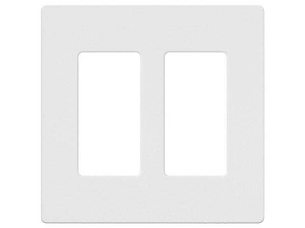 Placa de Pared LUTRON CW2-WH, 2 espacios, Para Atenuador, Apagador o Control Remoto. Color Blanco.