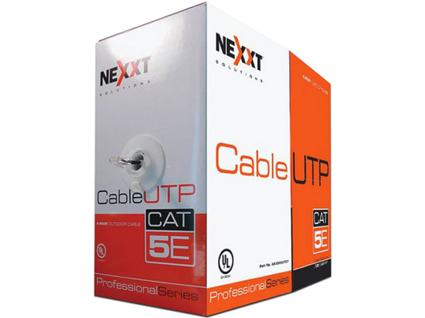 Bobina de Cable Cat5e (UTP) Caja con 305 m, Gris, Sólido
