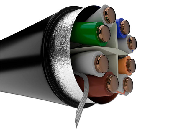 Bobina de Cable Nexxt Solutions, F/UTP Cat6, 23AWG, 4 pares, Uso exterior, 305m. Color Negro.