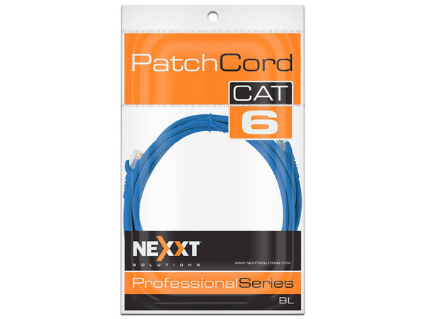 Cable RJ45 UTP Cat6 Nexxt Longitud 30 cm, Color Azul.