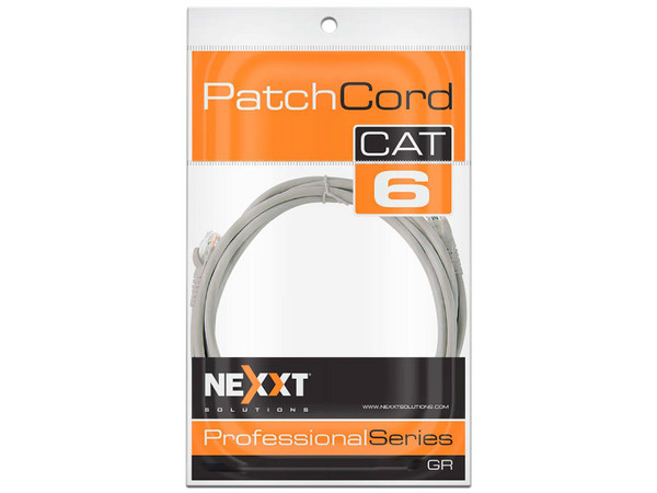Cable RJ45 U/UTP Cat6 Nexxt Longitud 2.1 m, LSZ2H, Color Gris.