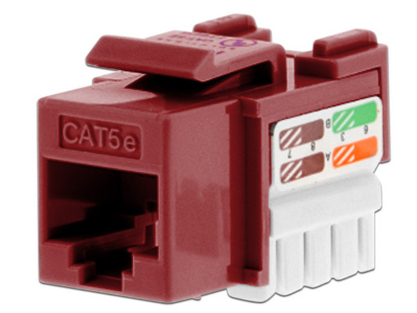 Modulo sin blindaje Nexxt Solutions, Keystone Jack Cat5e, Tipo 110, Color Rojo.