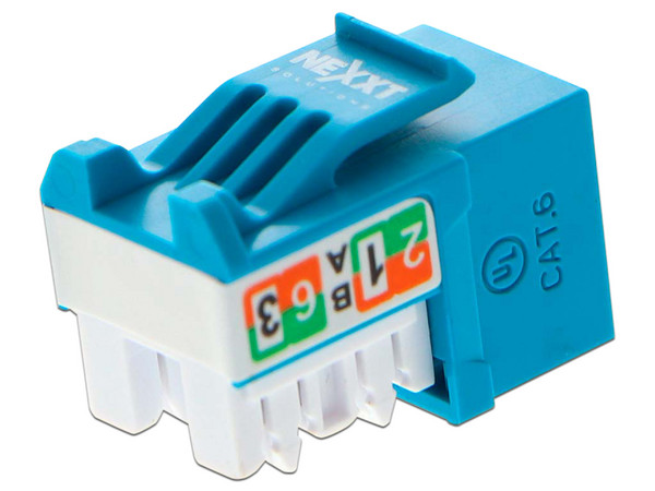 Modulo sin blindaje Nexxt Solutions AW121NXT22, Keystone Jack Cat6, Tipo 110, Color Azul.
