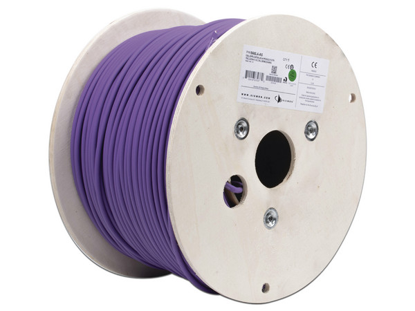 Bobina de Cable Blindado Siemon 9A6L4-A5, F/UTP Cat6a, Soporte de Aplicaciones 10GBase-T, Calibre 23AWG, 305m. Color Violeta.