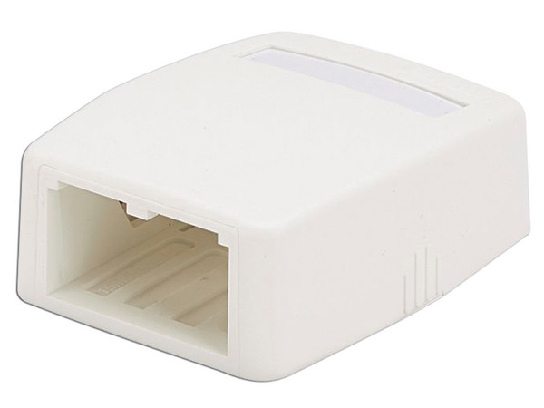 Caja de Montaje en Superficie para 2 Módulos Mini-Com, Color Blanco.