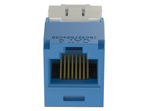 Conector Jack RJ45 Panduit Estilo TP, Mini-Com, Cat6, 8 posiciones y 8 cables, Color Azul.

