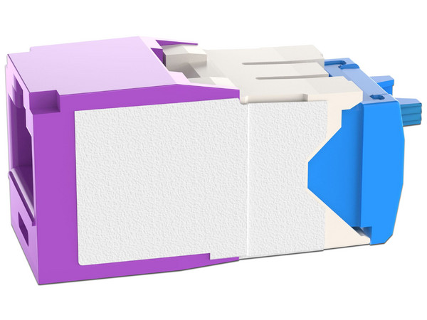 Jack Panduit CJ6X88TGVL RJ45 Estilo TG, Mini-Com, Categoría 6A, 8 Posiciones y 8 Cables, Color Violeta.