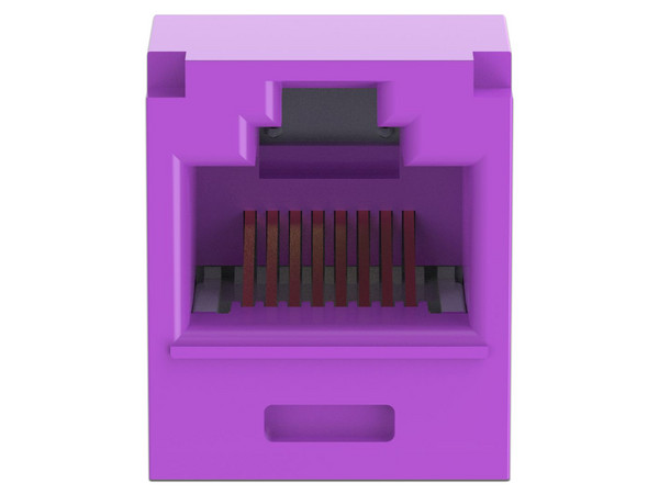 Jack Panduit CJ6X88TGVL RJ45 Estilo TG, Mini-Com, Categoría 6A, 8 Posiciones y 8 Cables, Color Violeta.
