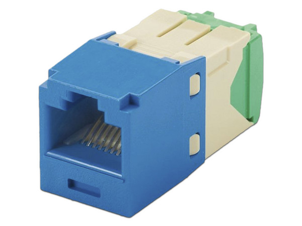 Jack de Red Panduit Cat6, de 8 posiciones y 8 cables, RJ-45 Estilo TG, Color Azul.