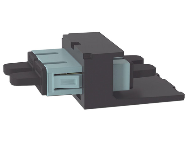 Módulo Acoplador PANDUIT CMDAQSCZBL, SC Duplex para Fibra Óptica, Multimodo OM3/OM4, Tipo Mini-Com, Color Aqua.