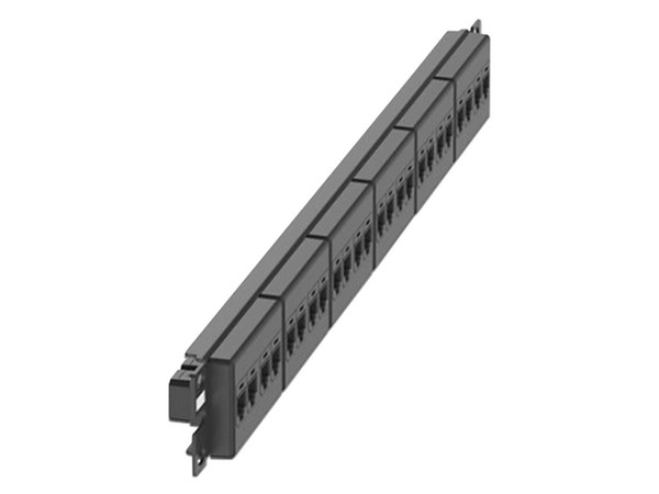 Panel de Parcheo Panduit CP24688BL de 24 Acopladores Mini-Com categoría 6, 1UR. Color Negro