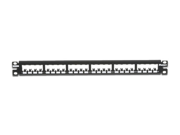 Panel de Parcheo Modular Panduit Mini-Com de 24 puertos, 1UR, Plano, Blindado.