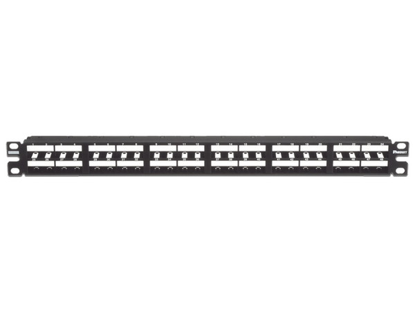 Panel de Parcheo Modular Panduit CPP48HDWBLY de 48 puertos, Mini-Com (Sin Conectores), 1UR, 19
