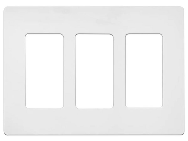 Placa de Pared Lutron CW-3-WH de 3 Espacios para Atenuador, Switch o Control Remoto PICO, Color Blanco.