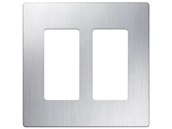 Placa de Pared Panduit CW2-SS de 2 espacios para Atenuador, Apagador o Control, Color Plateado.