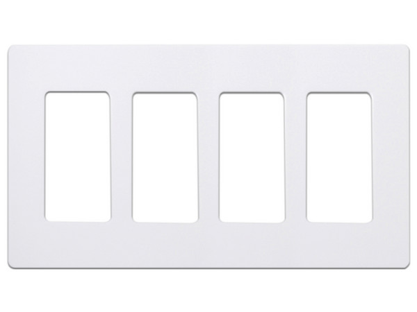 Placa de Pared Lutron CW4-WH de 4 Espacios para Atenuador, Switch o Control Remoto PICO, Color Blanco.