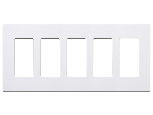 Placa de Pared Lutron CW5-WH de 5 Espacios, Para atenuador, Switch o Control Remoto PICO, Color Blanco.