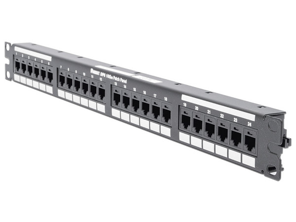 Panel de Parcheo de Impacto (110), Plano, Categoría 6A, de 24 Puertos, 1UR.
