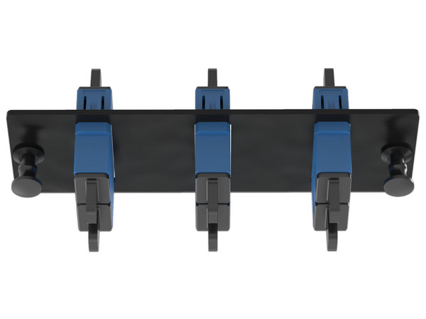 Placa Acopladora de Fibra Optica Panduit FAP, con 3 Conectores SC Dúplex (6 Fibras), para Fibra Monomodo OS1/OS2. Color Azul.