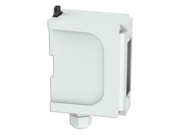 Panel de parcheo modular Panduit para fibra óptica, de instalación en riel DIN Estándar de 35mm, acepta una placa acopladora FAP, Color Gris.