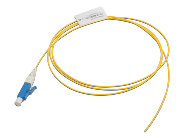 Pigtail de Fibra Óptica Panduit, Conector LC/UPC Simplex, Monomodo OS1/OS2 XGLO, OFNR, 1m. Color Amarillo.