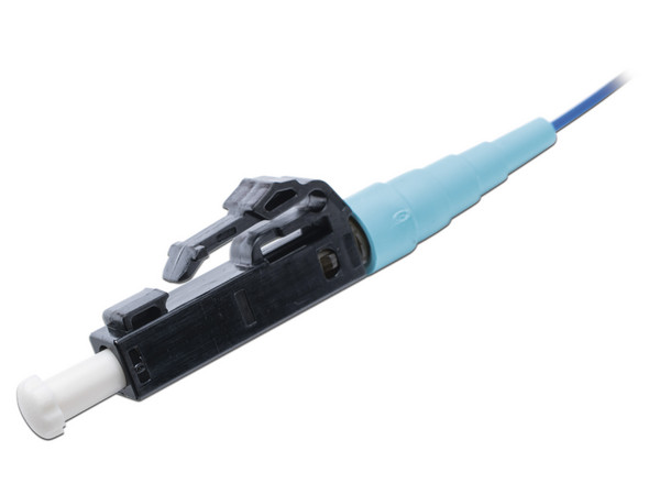 Pigtail de Fibra Óptica LC Simplex, Multimodo OM4 50/125, 900um, Color Aqua, 2 Metros.