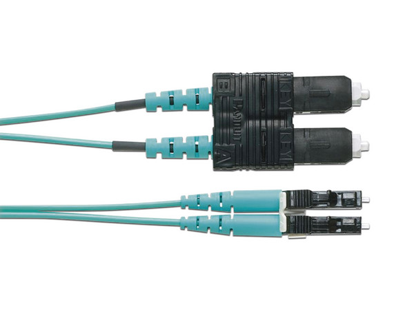 Jumper de Fibra Óptica Multimodo Panduit FZ2ERLNSNSNM001, OM4,  LC-SC Duplex, 1m, Color Azul.