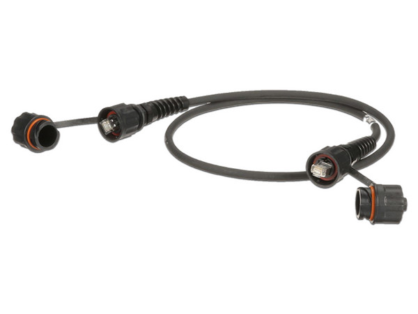 Cable de red PANDUIT ISTP6X1MBL, Patch Cord Cat6A IndustrialNet, Blindado S/FTP, Con Plug Industrial y Tapa en Cada Extremo, 1m.