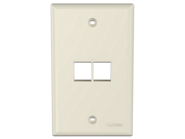 Placa de Pared Vertical Panduit NK2FNEI, Salida Para 2 Puertos Keystone, Color Blanco Marfil.