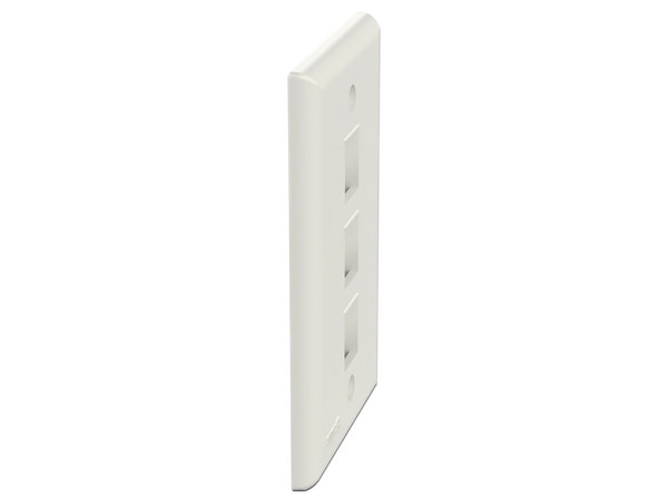 Placa de Pared Panduit NK3FNIW, con 3 puertos keystone. Color Blanco.
