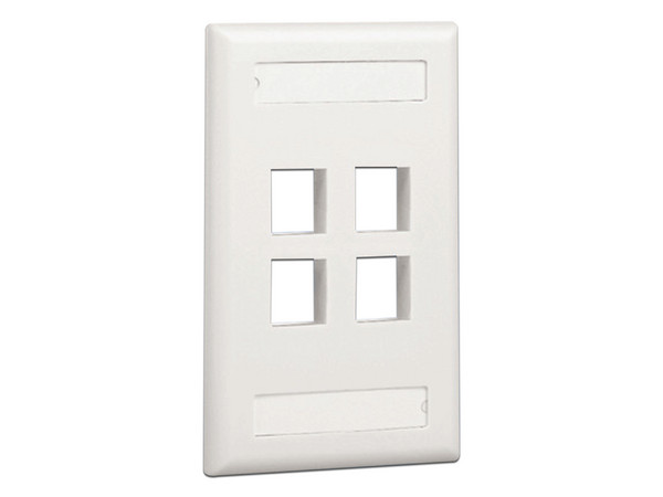 Placa de pared Panduit NK4FIWY de 4 Puertos. Color Blanco.