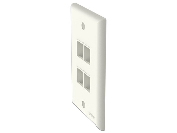 Placa de Pared Vertical Panduit NK4FNIW de 4 Puertos Keystone, Color Blanco Mate.