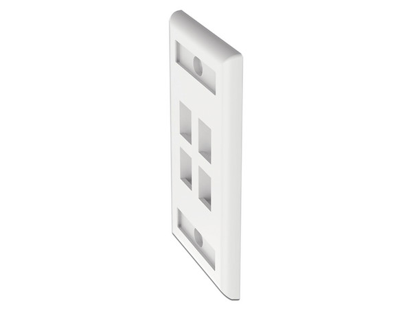Placa de pared Panduit NK4FWHY de 4 salidas RJ45 tipo keystone. Color Blanco