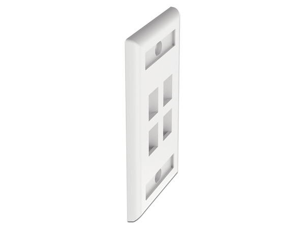Placa de pared Panduit NK4FWHY de 4 salidas RJ45 tipo keystone. Color Blanco