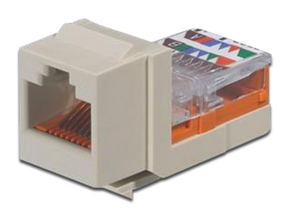 Conector Jack modular Pandiut tipo Keystone para cable CAT5e, RJ45, color blanco
