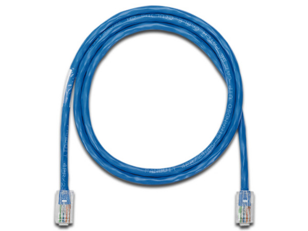Cable de red UTP de parcheo Panduit, Cat5e, RJ-45 Macho / RJ-45 Macho, 2.13m. Color azul.