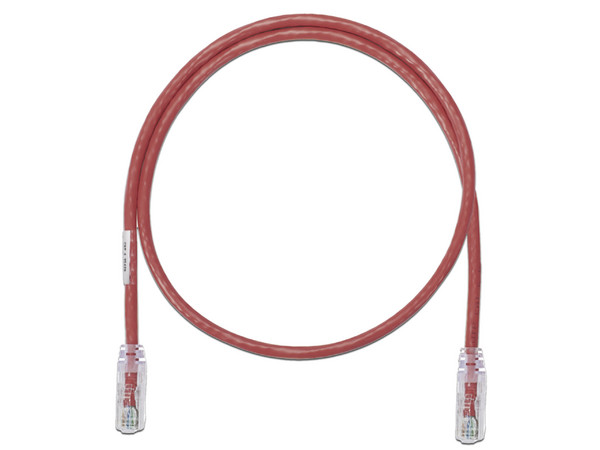 Cable de red Panduit UTP Cat6A, con plug modular en cada extremo, 0.3m, Color rojo.