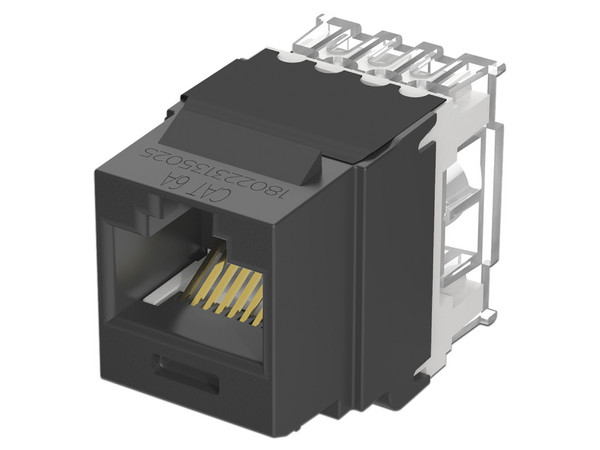 Conector Jack Panduit NK6X88MBL Tipo Keystone, Estilo 110, RJ-45 Cat6A. Color Negro