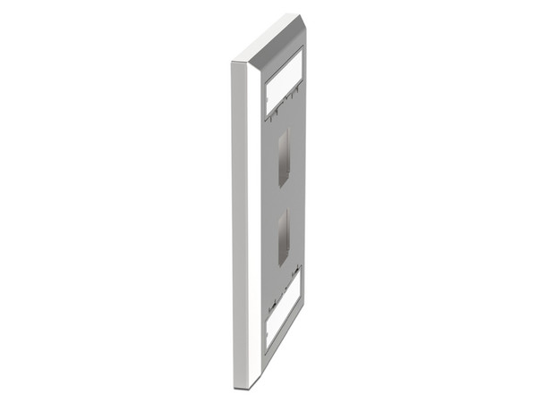 Placa de Pared Vertical Panduit NKF2S de 2 Puertos Keystone, Con Espacios Para Etiquetas, Acero Inoxidable, Color Plateado.