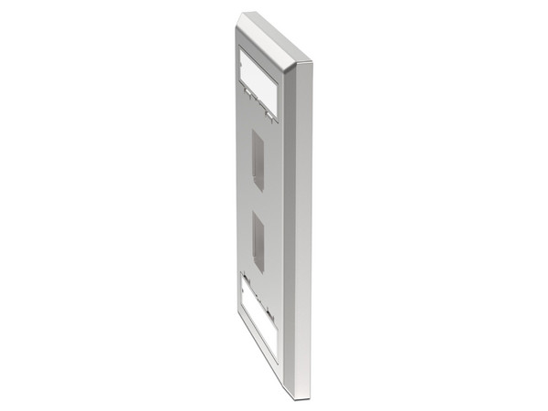 Placa de Pared Vertical Panduit NKF2S de 2 Puertos Keystone, Con Espacios Para Etiquetas, Acero Inoxidable, Color Plateado.