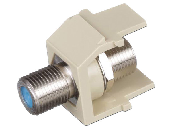 Módulo Acoplador Coaxial Tipo F, Keystone, de 75 Ohms, 3.0 GHz, Color Marfil.