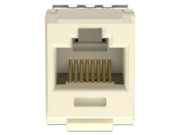 Conector Jack Panduit NKP5E88MEI Estilo 110, Tipo Keystone, Cat5e, 8 posiciones y 8 cables, Color Marfil.