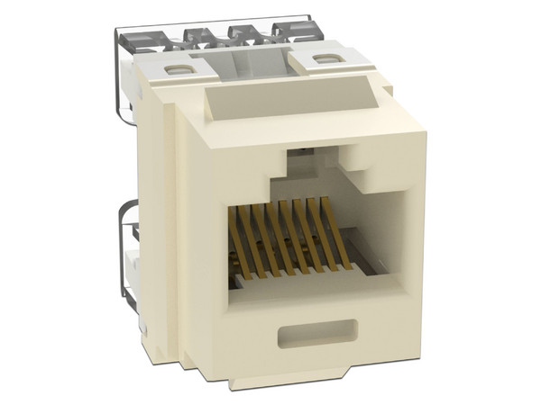 Conector Jack Panduit NKP5E88MEI Estilo 110, Tipo Keystone, Cat5e, 8 posiciones y 8 cables, Color Marfil.