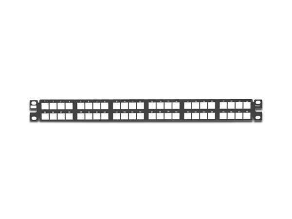 Panel de Parcheo Modular Panduit NKPP48HDY de 48 Puertos, 1UR, Color Negro, (Sin Conectores)