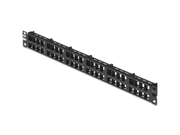 Panel de Parcheo Modular Panduit NKPP48HDY de 48 Puertos, 1UR, Color Negro, (Sin Conectores)